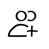 An icon of two human silhouettes connected with a plus sign.