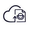 An icon depicting an Overflow document getting uploaded to the Cloud.
