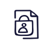 An icon of a document and a lock, engraved with a user avatar.