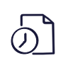 An icon of a document and a clock.