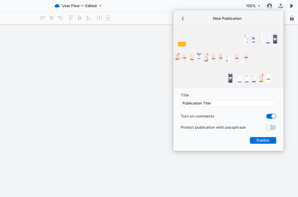 Close-up view of the new publication modal in Overflow.