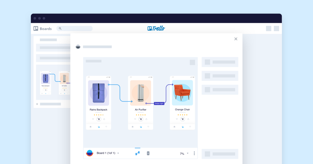 A wireframe of the Overflow in Trello embedding functionality.